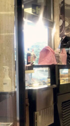 inside Aida Praterstrasse Aida Pink shelves